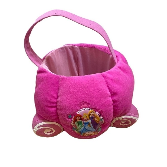 Disney Princess Plush Basket Carriage Pink Easter Halloween Rapunzel Ariel - Picture 1 of 4